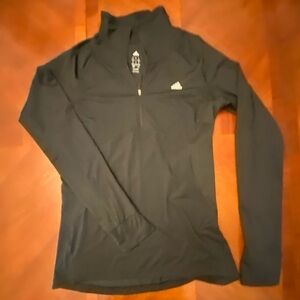 Adidas Climalite Long Sleeve 1/2 Zip Running Training Top MEDIUM Black